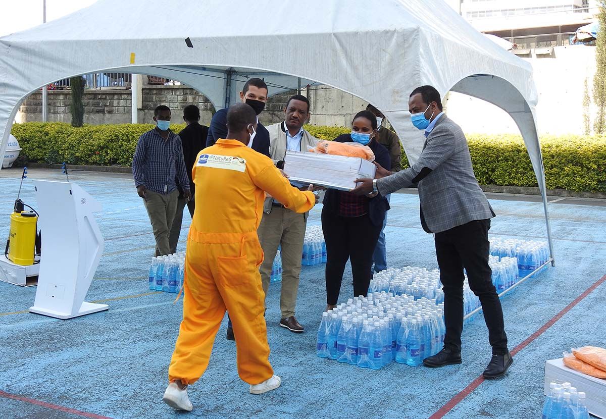 PPE distribution ceremony for waste collectors in Addis Ababa